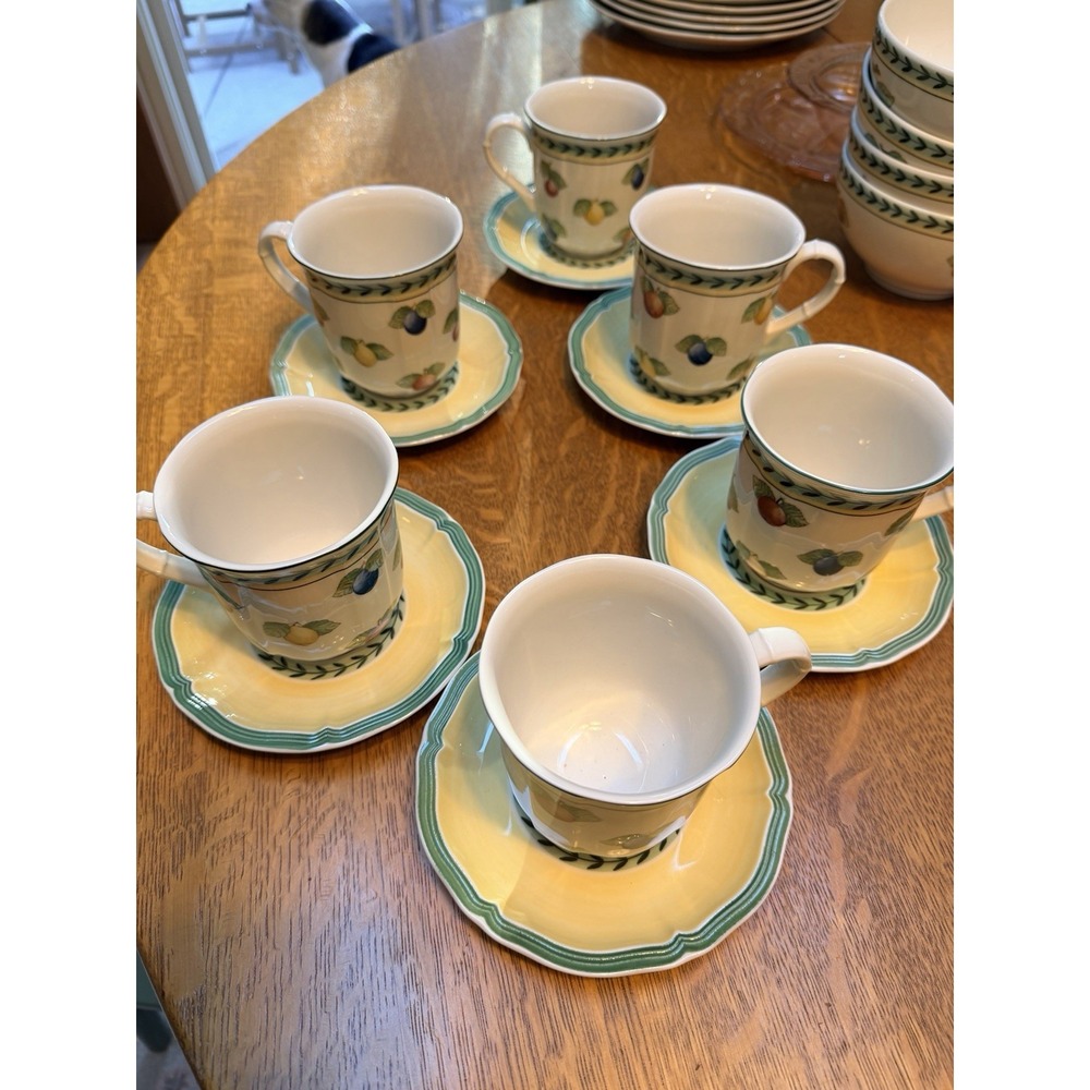 Villeroy & Boch French Garden Florence Set Of 6 Mugs/Cups & Saucers